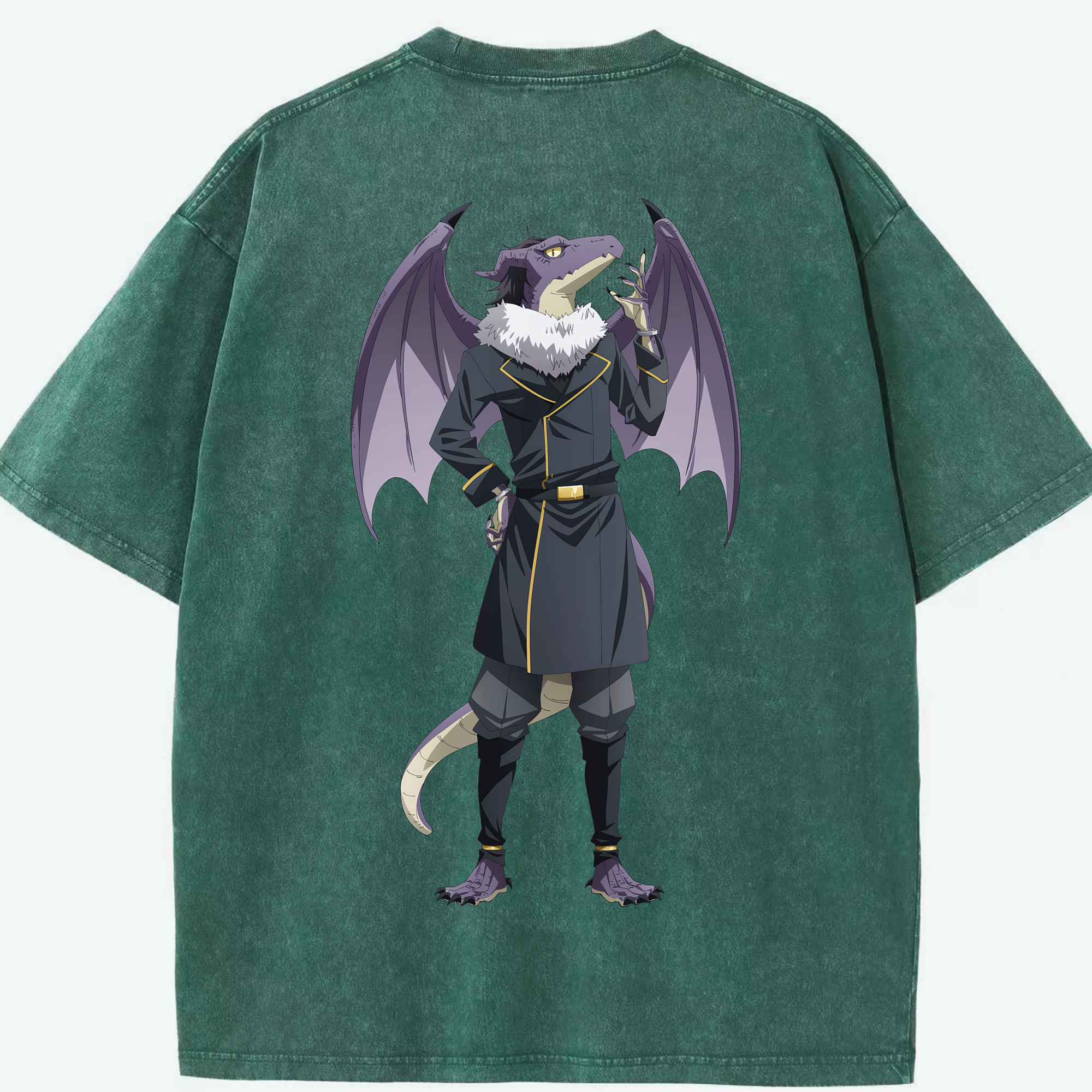 （画像用） 転スラ Regarding Reincarnated to Slime 綿100% ヴィンテージ風 半袖Tシャツ（背面プリント）